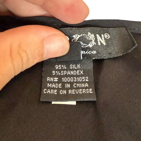 Citron Santa Monica Collection Silk Sleeveless Tank Top Black Minimalist Size 1X - Picture 4 of 9